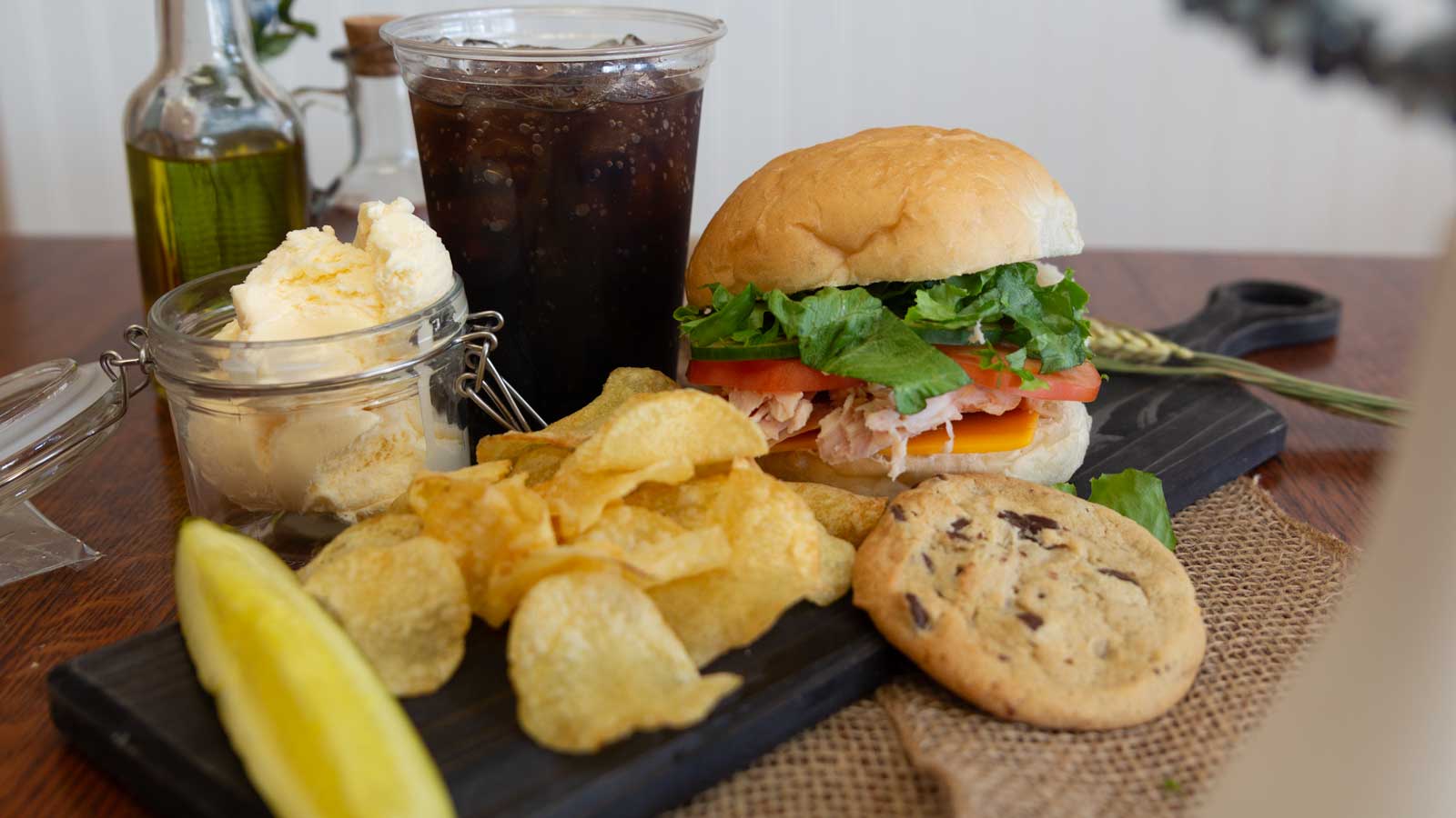 Turkey sandwich lunch combo at White or Wheat Sandwich Shoppe